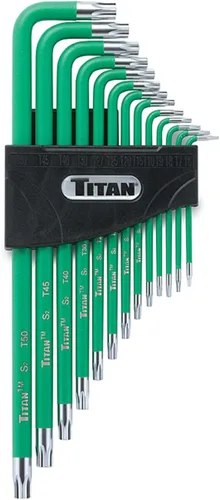 Miniatura 8 de Titan 12714, juego de llaves con punta hexagonal y redonda, con brazo extralargo, métrica, 9