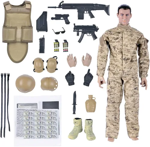 Miniatura 4 de Figuras de acción de soldados americanos de fuerzas especiales, set-digital camuflaje para el desierto, 12 pulgadas
