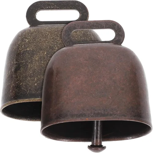 2pcs Vaca Campanas de Larga Distancia Caballo Ovejas Campanas de Hierro Ganado Fuerte Granja Animal Bronce Rojo Bronce Estilo