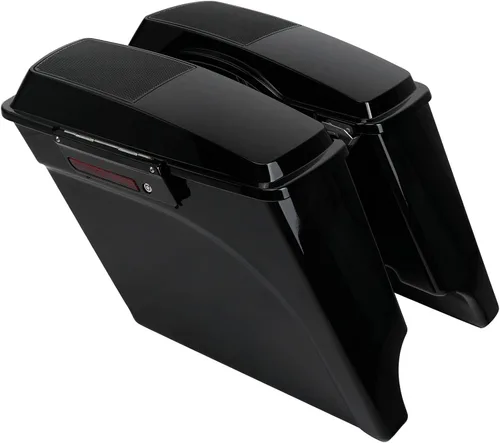 Miniatura 3 de XFMT Alforjas alargadas de 5 pulgadas con altavoces de 6 x 9 cierres negros para Harley Touring Road King Street Glide Road Glide Electra Glide