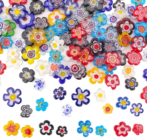 Youway Style Millefiori Mosaico de vidrio para manualidades, piezas de vidrio de mosaico de flores para suministros de manualidades, kits de