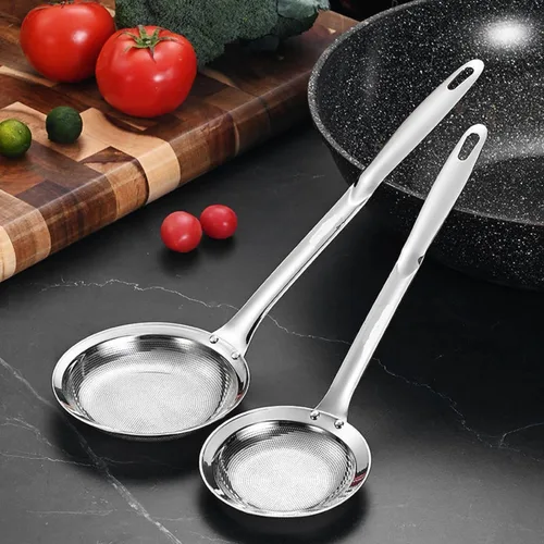 Miniatura 7 de Colador de malla fina de acero inoxidable, colador de acero inoxidable de malla fina, cuchara colador de malla extra fina con mango para filtro