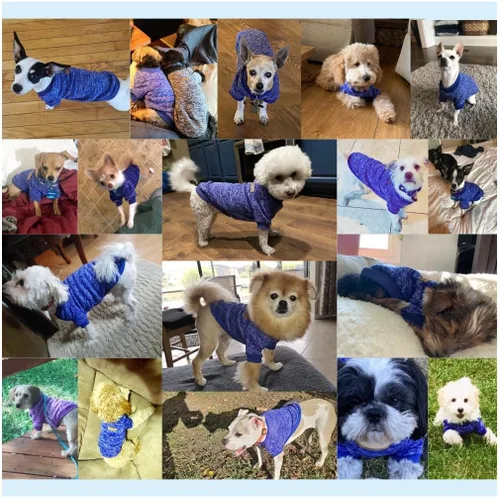 Miniatura 4 de Jecikelon - Ropa para mascotas, suéter suave, cálido y grueso, suéter de invierno para perros (talla S, color azul oscuro)