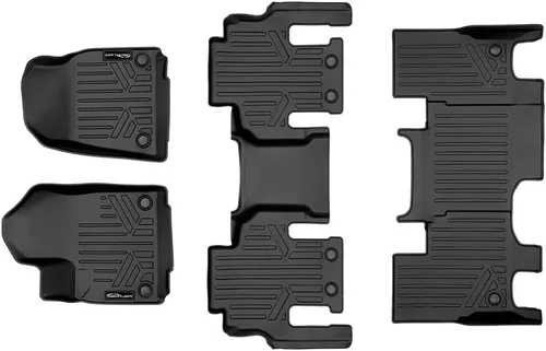 Miniatura 6 de SMARTLINER Juego de alfombrillas de 3 filas de ajuste personalizado para todo tipo de clima, compatible con Jeep Grand Wagoneer 2022-2025