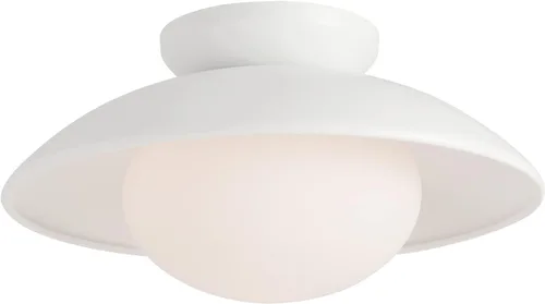 Lámpara de Techo Semiempotrada Blanca Suave, Pantalla de Cuenco Estilo Vintage Cerca del Techo, Lámpara Empotrada Moderna para Interiores para