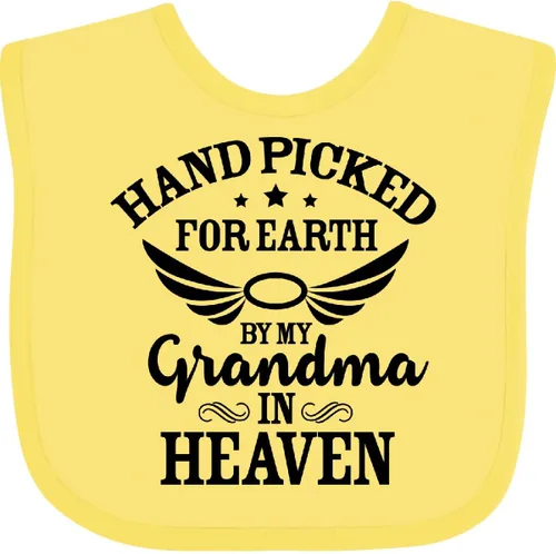 Miniatura 23 de inktastic Handpicked for Earth By My Grandma in Heaven Angel Wings Baby Bib