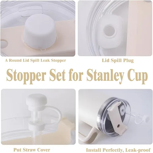 Miniatura 3 de Stanley Cup Accessories9 unidades, 4 tapas de pajilla, 2 tapones cuadrados para derrames, 2 tapones redondos de fugas, 1 bota de silicona