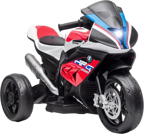 Miniatura 10 de Aosom Motocicleta con licencia de 6 V para niños, todoterreno con batería de tres ruedas con USB, AUX, música y faros delanteros para niños