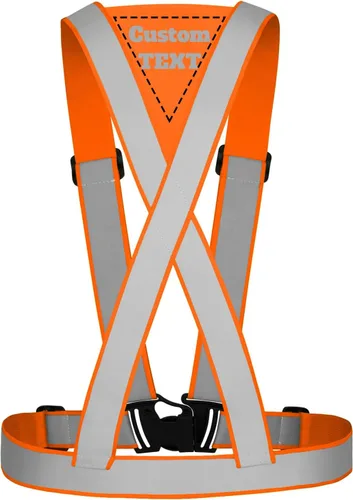 Miniatura 9 de Chaleco de seguridad personalizado, correas reflectantes de alta visibilidad, unisex, ligero, ajustable, para correr, construcción