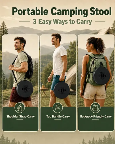 Miniatura 5 de Taburete plegable para adultos de altura ajustable, taburete plegable retráctil portátil, silla plegable extra alta y ancha, artículos esenciales