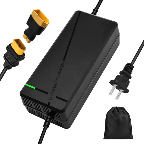 Cargador súper rápido de 54.6V 3A / 5A para batería de litio de 48V, 7 tipos de enchufes para elegir, no necesita adaptador, más seguro. Compatible