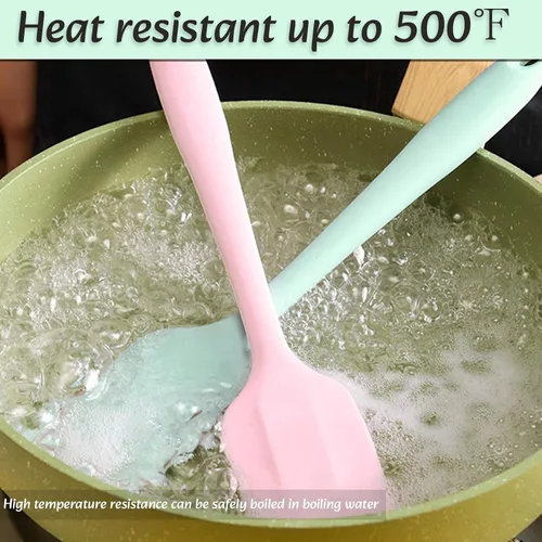 Miniatura 3 de Espátula de silicona, juego de 8 espátulas, utensilios de cocina antiadherentes de 11 pulgadas resistentes al calor con acero inoxidable