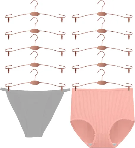 Miniatura 10 de Perchero de metal para ropa interior, perchas duraderas para ropa interior con clips, para exhibición de tienda de lencería, 10 piezas