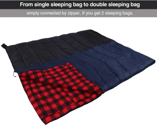 Miniatura 2 de REDCAMP Saco de Dormir de Franela de Algodón para Camping y Mochileros, Saco de Dormir para Adultos para Climas Fríos con Relleno de 2/3/4/6lbs