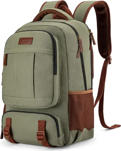 Miniatura 10 de Tzowla - Mochila de tela para portátil, mochila para hombres y mujeres, mochila para trabajo y viajes, compatible con portátil de 15.6 pulgadas