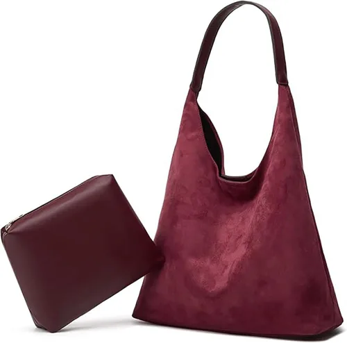 Miniatura 9 de Bolsos de ante modernos para mujer Bolsos de trabajo Bolsos de ante retro Bolso de mano holgado para viajes Bolso de oficina Bolso universitario 2025