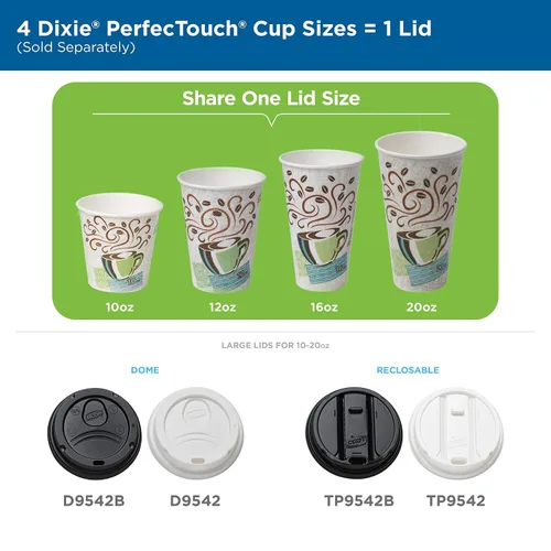 Miniatura 12 de Dixie PerfecTouch - Tazas de café de papel de 20 onzas por GP PRO, diseño de neblina de café, 500