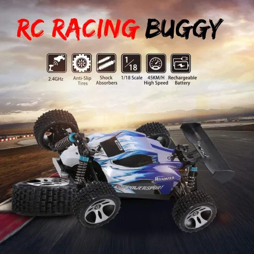 Miniatura 2 de GoolRC WLtoys A959 RC Car, 1:18 Escala 2.4Ghz Vehículo de Control Remoto Camiones todoterreno, 4WD 45KM/H Carreras de Alta Velocidad Buggy Car RTR