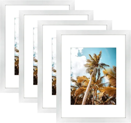 Miniatura 102 de Frametory, Marco de fotos de 11 x 14 pulgadas con paspartú para fotos de 8 x 10 pulgadas, moldeado ancho de vidrio de alta definición, accesorios
