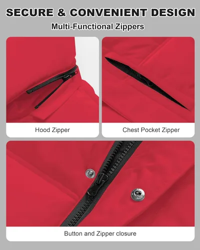 Miniatura 6 de Chaqueta acolchada impermeable para hombre, abrigo de invierno cálido y grueso, chaqueta parka, chaqueta de esquí y snowboard Rojo
