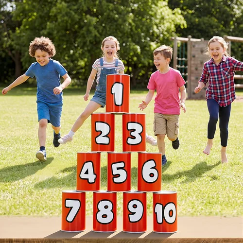 Miniatura 6 de JOYIN Juego de 13 piezas de puf para fiesta de carnaval, lata resistente de derribo, fiesta de Pascua de cumpleaños, familia, los mejores juegos al