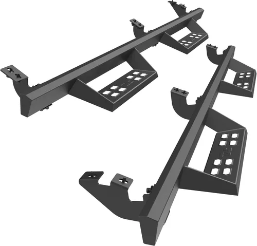 TAC Sniper Estribos Compatibles con Toyota Tacoma 2005-2023 Camioneta Doble Cabina Caída de 4" Textura Fina Escalones Laterales Negros Barras Nerf