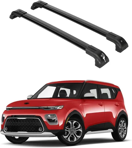 Miniatura 6 de ERKUL Barras transversales de techo para Kia Soul 2014-2019 Barras transversales de aluminio Aero mejoradas con bloqueo antirrobo para techo