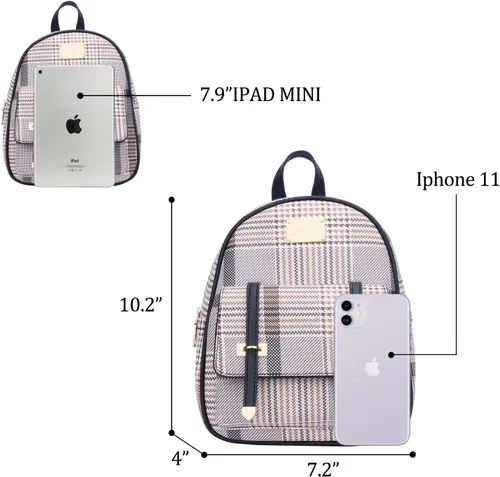 Miniatura 6 de KKXIU Mochila pequeña para mujer, bolso convertible de cuero para mujer