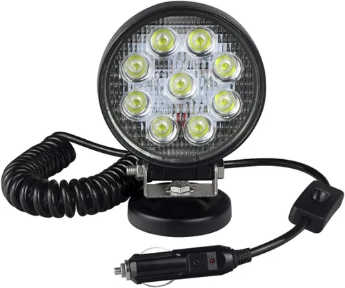 LEMIL - Luz de trabajo LED de 27 W 12 V para coche, luz de afinación LED, luz de inundación para todo terreno, luz de inundación cuadrada con base