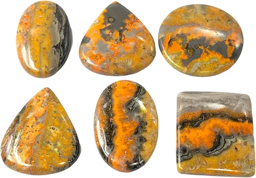 Lote de cabujón suelto de jaspe abejorro natural de 100 unidades, 0.591-1.181 in, AA+, 3-4 piezas. Para fabricación de joyas, anillos, aretes y