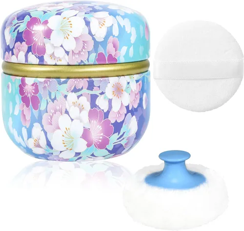 Miniatura 10 de Estuche de Polvo Corporal WEMEGA con Aplicador de Polvo, Contenedor de Polvo, Caja de Té para Polvo Corporal y Facial para Bebés y Mujeres, Estuche