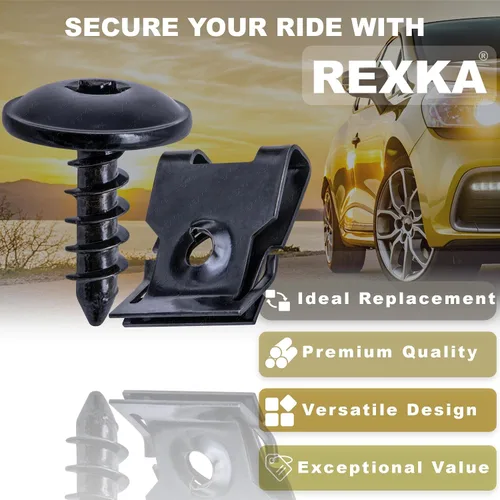 Miniatura 3 de Rexka Juego de 10 juegos de parachoques de guardabarros, rejilla frontal, tornillo, tornillo, kit de tuercas en U, N90974701 compatible