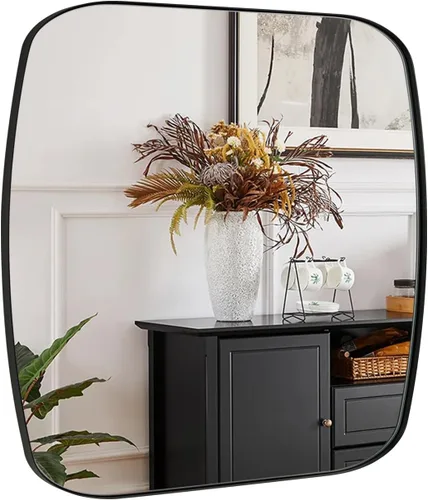 Miniatura 15 de ANDY STAR - Espejos ovalados negros para baño, espejo grande de 24x36 pulgadas con marco de metal negro mate oblongo para pared, espejo moderno
