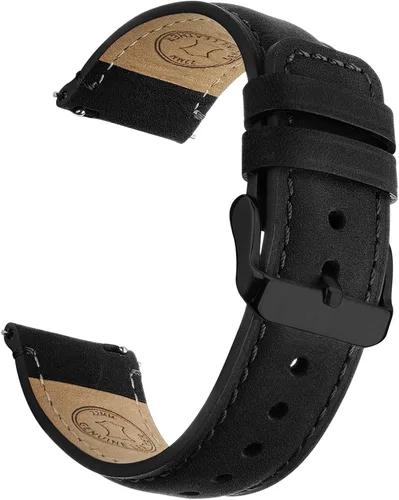 Wristitani Correa de reloj de piel, 0.787 in y 0.866 in, correa de reloj de cuero genuino para hombre, correa vintage de liberación rápida adecuada