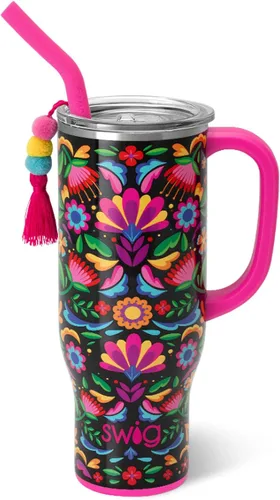 Miniatura 29 de Swig Life - Taza Mega de 40 onzas, Taza de 40 oz con asa y pajita, apta para portavasos, apta para lavavajillas, taza aislante extra grande