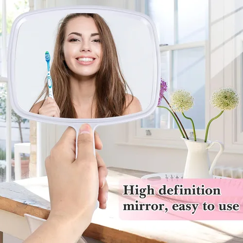 Miniatura 7 de Jetec 3 espejos de mano con asa a granel, pequeño espejo de mano compacto portátil para salón, peluquería, tocador, cosméticos, hombres y mujeres