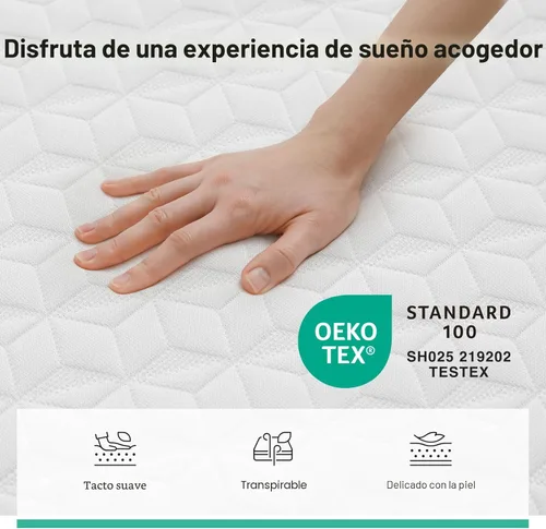 Miniatura 5 de Novilla Colchón Individual, Colchón Individual de Espuma Viscoelástica de 10 Pulgadas con Comodidad Transpirable y Espuma de Soporte de Alta Blanco