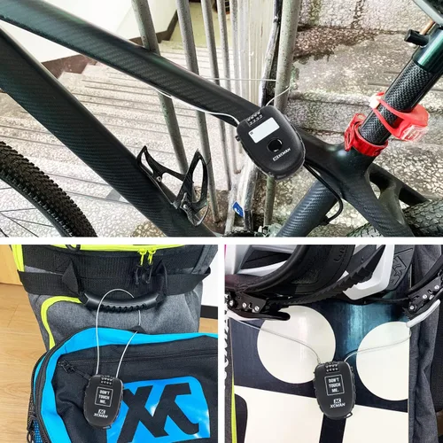 Miniatura 6 de XCMAN Candado de snowboard con cerradura de esquí de 30 pulgadas, cerraduras de esquí retráctil, cable de bloqueo de snowboard, cerraduras