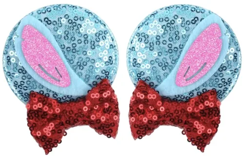 Miniatura 2 de CLGIFT Diadema para el pelo, Minnie Ears para bebé/niño pequeño, diadema flexible, lentejuelas en ambos lados, lilo, niñas