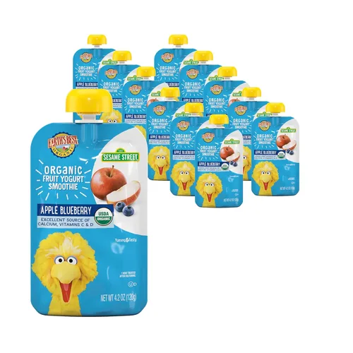 Miniatura 12 de Earth's Best Bolsas de batido de yogur orgánico, más de 24 meses, batido de yogur de frutas para niños de 24 meses en adelante, melocotón
