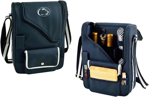Miniatura 2 de Penn State - Portador de vino de lujo con licencia de Nittany Lions con copas de vino y accesorios para dos ensamblados y aprobados de calidad