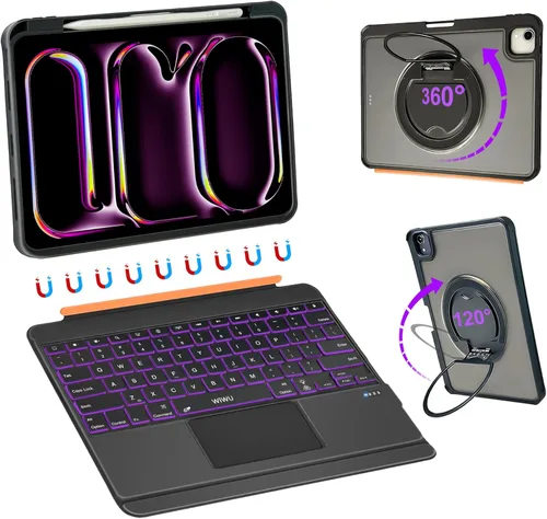 Miniatura 13 de WIWU Funda con teclado para iPad Pro de 11 pulgadas M5/M4 2025/2024, color negro