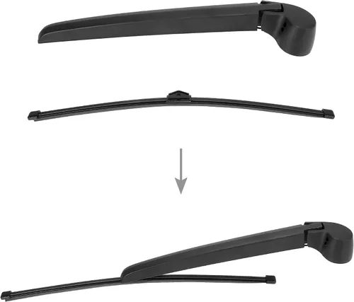 Miniatura 3 de X AUTOHAUX Juego de brazo de limpiaparabrisas trasero para Audi Q5 2009-2018 13.780 in 14 pulgadas negro 8R0955425 8R09554071P9