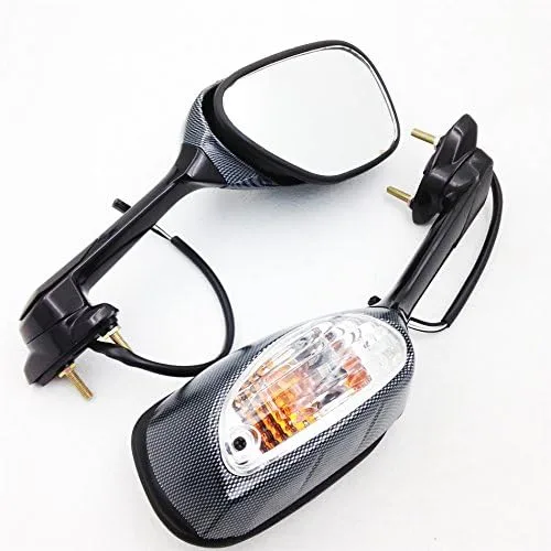 Miniatura 10 de Espejos estilo SMT-OEM compatibles con Suzuki GSXR600 750 2009 2010 2011 2012 GSXR1000 Negro con luz LED amarilla Señales de giro Producto