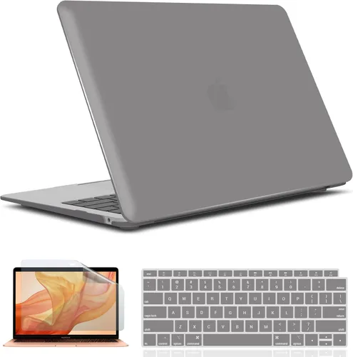 Miniatura 33 de iBenzer Carcasa rígida de plástico con superficie suave 3 en 1 y cubierta para teclado y protector de visualización para MacBook Air, Negro