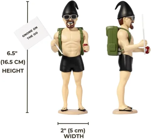 Miniatura 5 de Gnomo de viaje macho adulto Mini figura de gnomos con soporte AirTag integrado Compañero de viaje de aventura para viajes por carretera