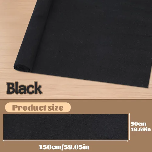 Miniatura 2 de Tela de bordado de lino negro, (59 x 19 pulgadas), tela de lino de gran tamaño, tela de lino para hacer ropa, manualidades, tapicería, decoración