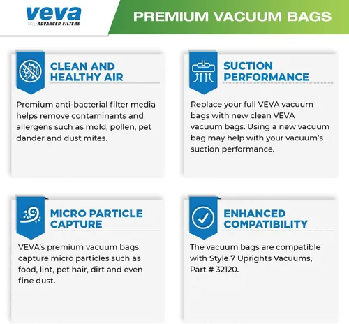 Miniatura 4 de Paquete de 30 bolsas de vacío estilo 7 para aspiradora vertical Bissell, bolsas de vacío SuperVac de primera calidad Parte # 32120