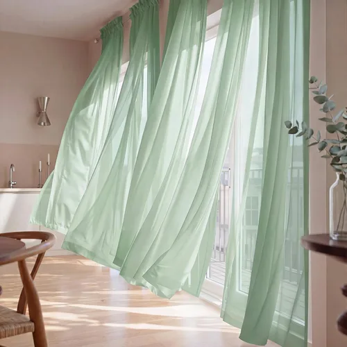 Miniatura 37 de NICETOWN Cortinas traslúcidas de gasa para ventana de dormitorio, bolsillo para barra, elegantes cortinas traslúcidas aireadas, cortinas verticales