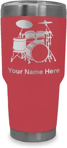 Miniatura 23 de LaserGram Vaso aislado al vacío de 20 onzas, juego de batería, grabado personalizado incluido (negro)